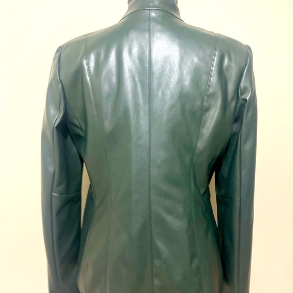 Green Faux Leather Jacket - Cole Haan - NWOT - Picture 3 of 7